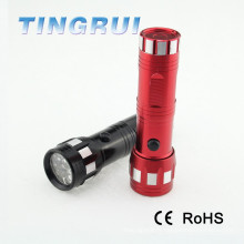Vente chaude en aluminium rouge noir coloré mini 14 Led lampe de poche